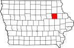 Map of Iowa showing Buchanan County - Click on map for a greater detail.