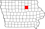 Map of Iowa showing Butler County - Click on map for a greater detail.