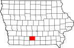 Map of Iowa showing Clarke County - Click on map for a greater detail.