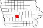 Map of Iowa showing Dallas County - Click on map for a greater detail.