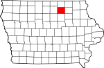 Map of Iowa showing Floyd County - Click on map for a greater detail.