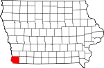 Map of Iowa showing Fremont County - Click on map for a greater detail.