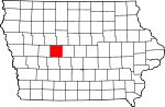 Map of Iowa showing Greene County - Click on map for a greater detail.