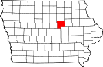 Map of Iowa showing Grundy County - Click on map for a greater detail.