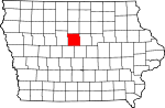 Map of Iowa showing Hamilton County - Click on map for a greater detail.