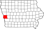 Map of Iowa showing Harrison County - Click on map for a greater detail.