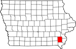 Map of Iowa showing Henry County - Click on map for a greater detail.