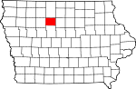 Map of Iowa showing Humboldt County - Click on map for a greater detail.