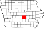 Map of Iowa showing Jasper County - Click on map for a greater detail.