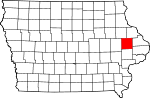 Map of Iowa showing Jones County - Click on map for a greater detail.