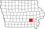 Map of Iowa showing Keokuk County - Click on map for a greater detail.