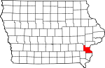 Map of Iowa showing Louisa County - Click on map for a greater detail.