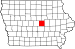 Map of Iowa showing Marshall County - Click on map for a greater detail.