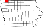 Map of Iowa showing Osceola County - Click on map for a greater detail.