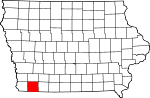 Map of Iowa showing Page County - Click on map for a greater detail.