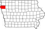 Map of Iowa showing Plymouth County - Click on map for a greater detail.