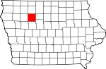 Map of Iowa showing Pocahontas County - Click on map for a greater detail.