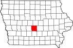 Map of Iowa showing Polk County - Click on map for a greater detail.