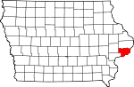 Map of Iowa showing Scott County - Click on map for a greater detail.