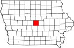 Map of Iowa showing Story County - Click on map for a greater detail.
