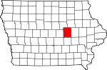 Map of Iowa showing Tama County - Click on map for a greater detail.