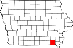 Map of Iowa showing Van Buren County - Click on map for a greater detail.