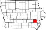 Map of Iowa showing Washington County - Click on map for a greater detail.
