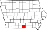 Map of Iowa showing Wayne County - Click on map for a greater detail.