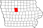 Map of Iowa showing Webster County - Click on map for a greater detail.