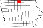 Map of Iowa showing Winnebago County - Click on map for a greater detail.
