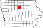 Map of Iowa showing Wright County - Click on map for a greater detail.