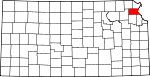 Map of Kansas showing Atchison County - Click on map for a greater detail.