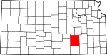 Map of Kansas showing Butler County - Click on map for a greater detail.