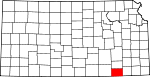 Map of Kansas showing Chautauqua County - Click on map for a greater detail.