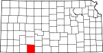Map of Kansas showing Clark County - Click on map for a greater detail.