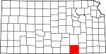 Map of Kansas showing Cowley County - Click on map for a greater detail.