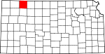 Map of Kansas showing Decatur County - Click on map for a greater detail.