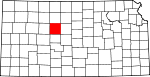 Map of Kansas showing Ellis County - Click on map for a greater detail.