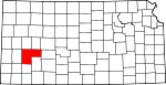 Map of Kansas showing Finney County - Click on map for a greater detail.