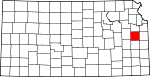 Map of Kansas showing Franklin County - Click on map for a greater detail.