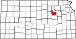 Map of Kansas showing Geary County - Click on map for a greater detail.