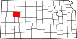 Map of Kansas showing Gove County - Click on map for a greater detail.