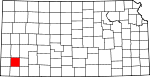 Map of Kansas showing Grant County - Click on map for a greater detail.