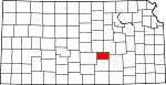 Map of Kansas showing Harvey County - Click on map for a greater detail.