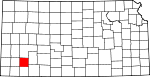Map of Kansas showing Haskell County - Click on map for a greater detail.