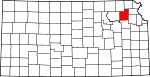Map of Kansas showing Jackson County - Click on map for a greater detail.