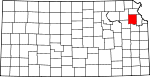 Map of Kansas showing Jefferson County - Click on map for a greater detail.