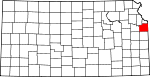 Map of Kansas showing Johnson County - Click on map for a greater detail.