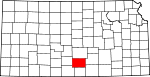 Map of Kansas showing Kingman County - Click on map for a greater detail.