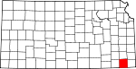Map of Kansas showing Labette County - Click on map for a greater detail.